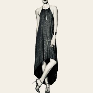 🕕 NWT! New Haute Hippie Halter Sparkling Jersey Maxi Dress